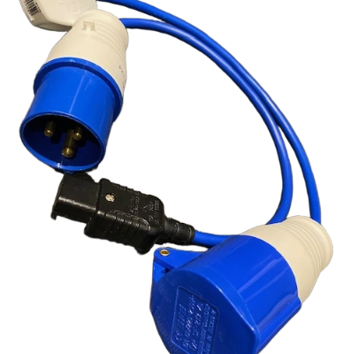 pat testing adapter set 230v 16a blue plug and socket set 16a pat adapter set
