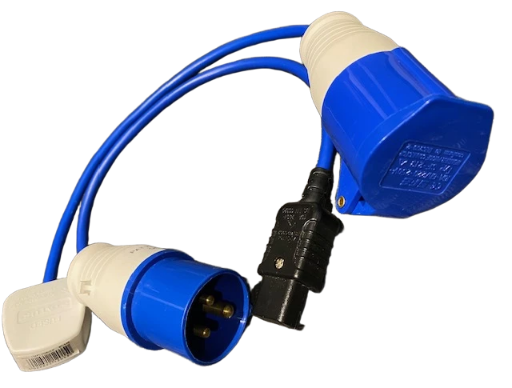 pat testing adapter set 230v 16a blue plug and socket set 16a pat adapter set